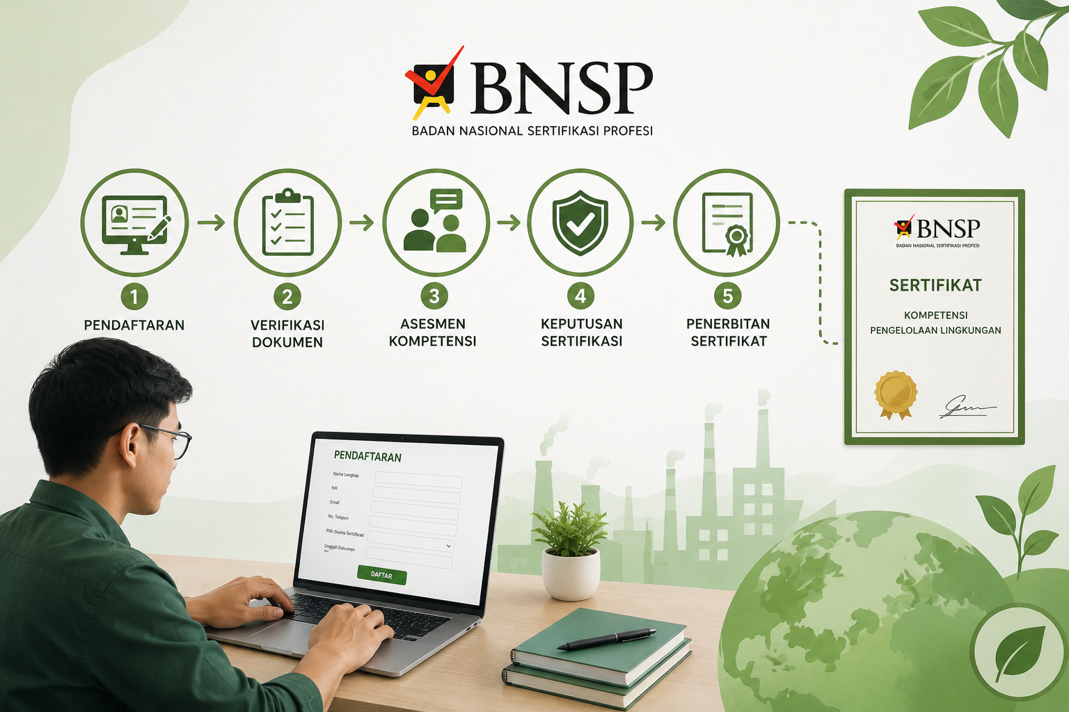 Sertifikasi Lingkungan BNSP: Alur Lengkap Pendaftaran Hingga Sertifikat